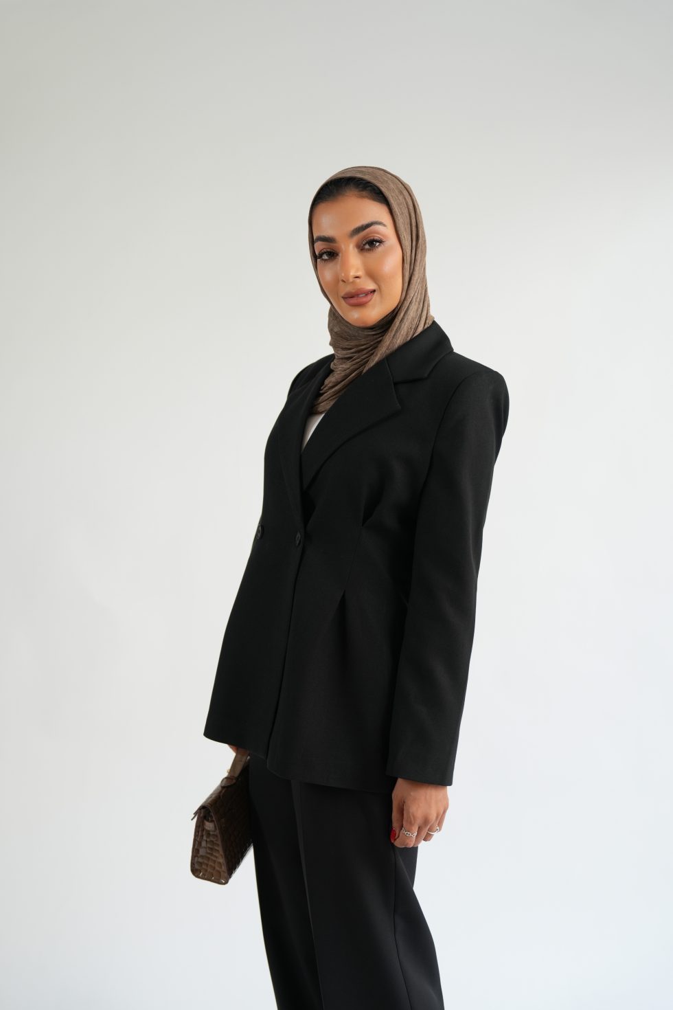Pleated  Blazer Black